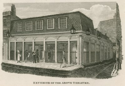 Außenansicht des Royal Olympic Theatre, Wych Street, nahe Drury Lane, London von English School