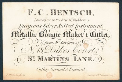 F C Hentsch, chirurgische Silber- und Stahlinstrumente von English School