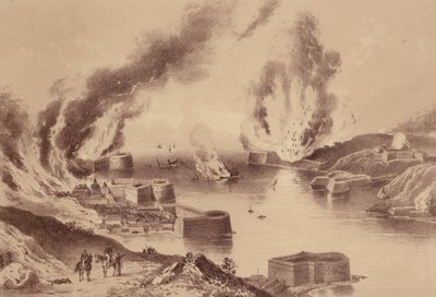 Fall von Sewastopol, Krimkrieg (Lithografie) von English School