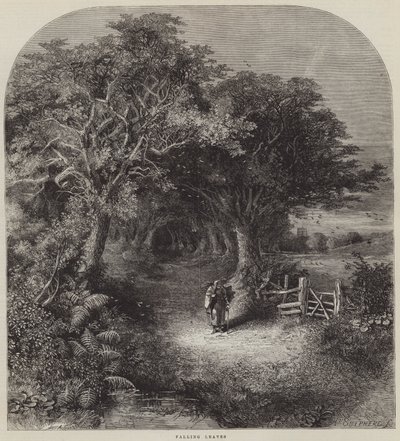 Fallende Blätter (Gravur) von English School