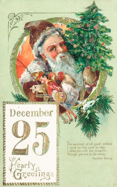 Weihnachtsmann, Weihnachtskarte von English School