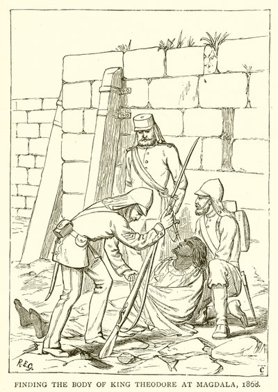 Auffindung des Leichnams von König Theodor in Magdala, 1868 von English School