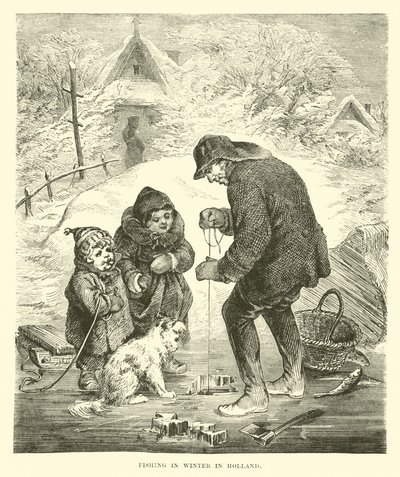 Fischen im Winter in Holland von English School