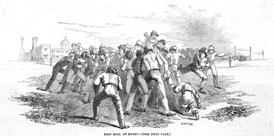 Fußball in Rugby, aus The Illustrated London News, 20. Dezember 1845 von English School