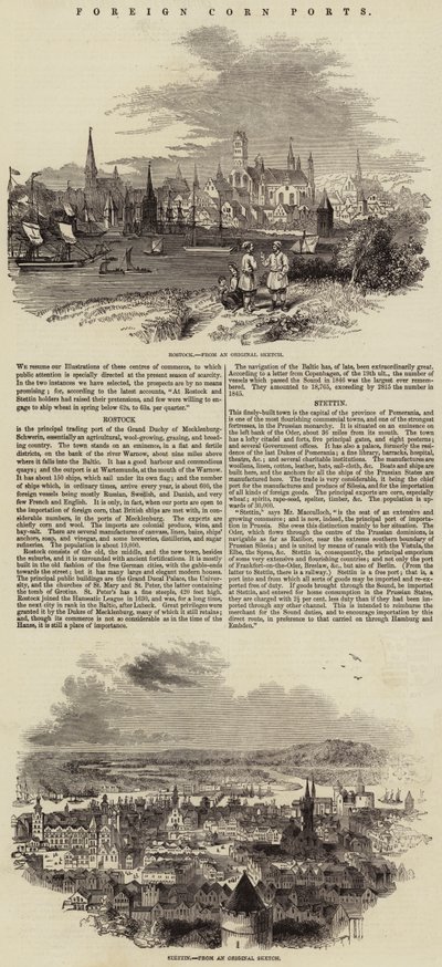 Ausländische Kornhäfen (Gravur) von English School
