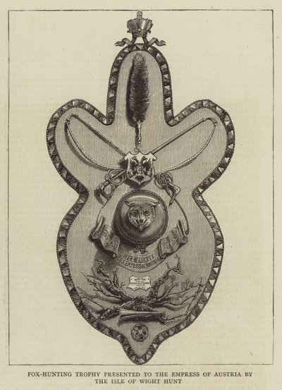 Fuchsjagd-Trophäe, der Kaiserin von Österreich von der Isle of Wight Hunt überreicht von English School
