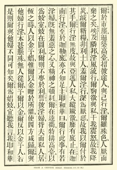 Aus einer chinesischen Bibel von English School