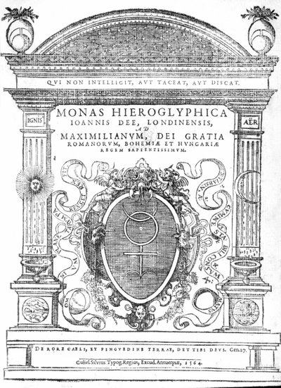 Frontispiz aus Monas Hieroglyphica von John Dee, veröffentlicht 1564 von English School