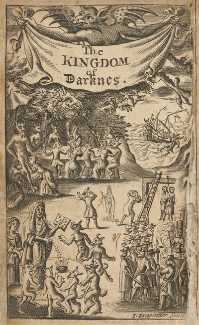 Frontispiz von Nathaniel Crouch, Das Königreich der Dunkelheit (London: Gedruckt für Nath. Crouch) von English School