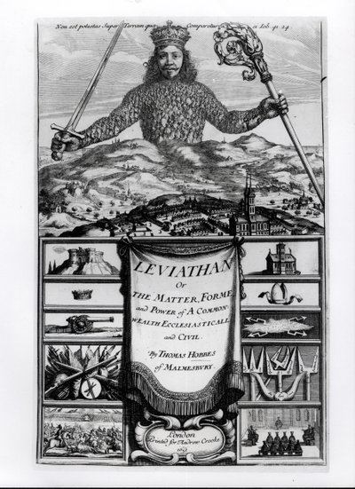 Frontispiz zu Leviathan or the Matter, Forme and Power of a Common Wealth Ecclesiasticall and Civil, 1651, von Thomas Hobbes (1588-1679) aus Malmesbury von English School