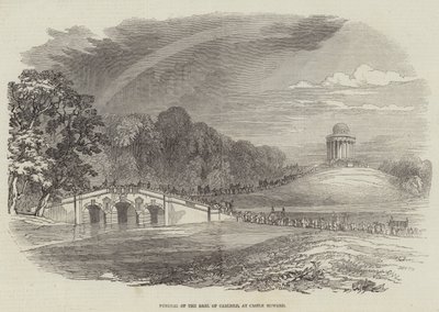 Beerdigung des Earl of Carlisle in Castle Howard (Gravur) von English School