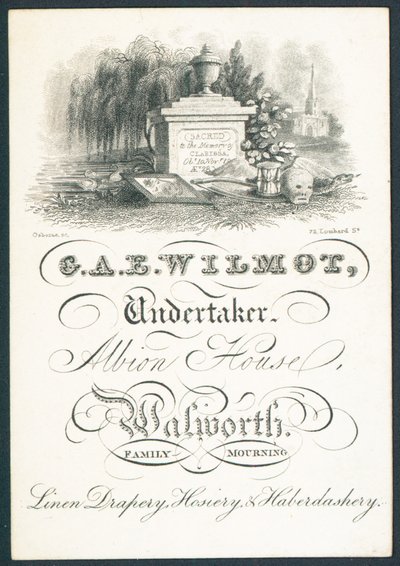 G A E Wilmot, Bestatter, Visitenkarte von English School