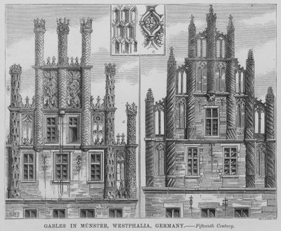 Giebel in Münster, Westfalen, Deutschland (Stich) von English School