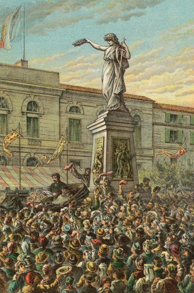 Garibaldi enthüllt das Mentana-Denkmal in Mailand von English School