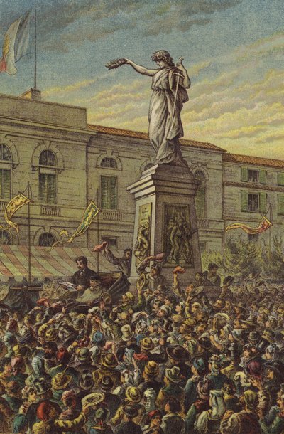 Garibaldi enthüllt das Mentana-Denkmal in Mailand von English School