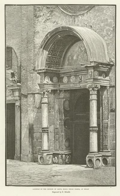 Tor der Kirche Santa Maria delle Grazie in Mailand von English School