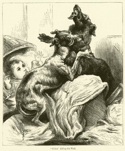 Gelert tötet den Wolf von English School