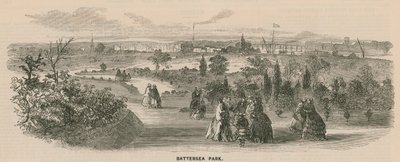 Allgemeine Ansicht der Menschen, die im Battersea Park spazieren von English School