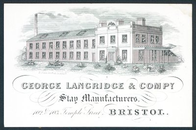 George Langridge & Company, Korsettmacher, Visitenkarte von English School