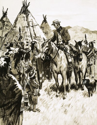 George Peabody hatte den Mut, unter den Indianern zu reiten von English School