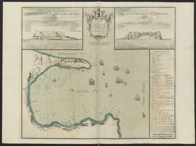 Gibraltar Bay (West- und Ostansicht von G. Hill) von C. Price (ca. 1730) von English School