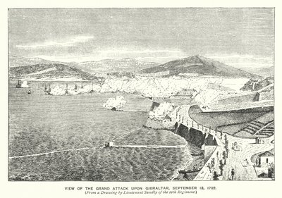 Gibraltar: Ansicht des großen Angriffs auf Gibraltar von English School