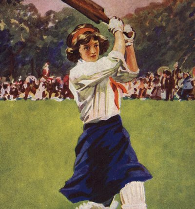 Mädchen beim Cricketspiel von English School
