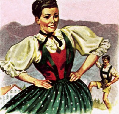 Mädchen im Kostüm von Tirol von English School
