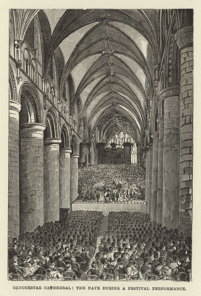 Gloucester Kathedrale, das Kirchenschiff während einer Festaufführung von English School