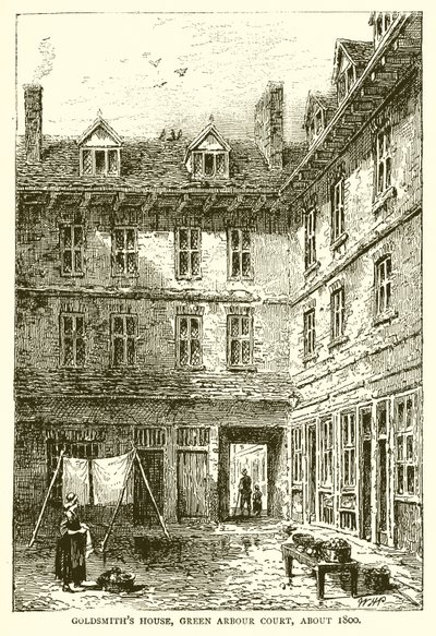 Goldsmiths Haus, Green Arbour Court, um 1800 von English School