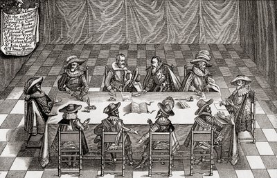 Großbritanniens Kriegsrat während der Herrschaft von James I., aus 