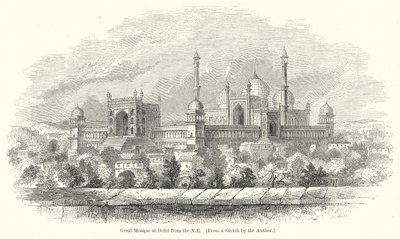 Große Moschee in Delhi von Nordosten (Gravur) von English School