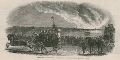 Großes Feuer in der Nähe von Battersea von English School