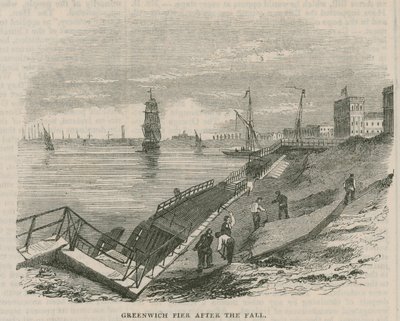 Greenwich Pier nach dem Einsturz von English School