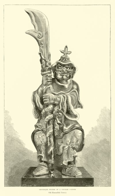 Groteske Figur eines chinesischen Soldaten von English School