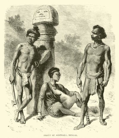 Gruppe von Sonthals, Bengalen von English School