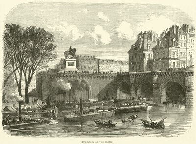 Kanonenboote auf der Seine, November 1870 von English School