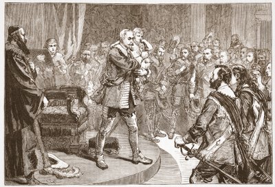 Gustavus Adolphus verabschiedet sich von den Staaten, Illustration aus The History of Protestantism von James Aitken Wylie, veröffentlicht 1878 von English School