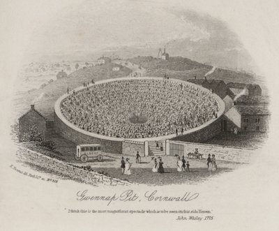Gwennap Pit, Cornwall, wo John Wesley zwischen 1762 und 1789 mehrfach predigte von English School