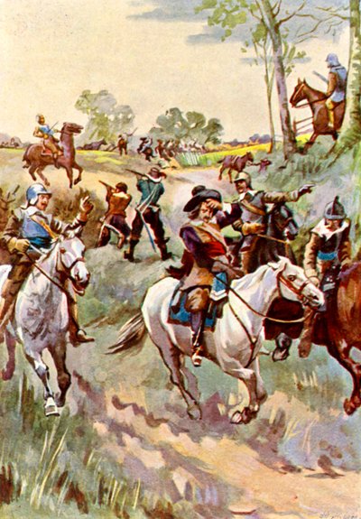 Hampden tödlich verwundet auf dem Chalgrove-Feld von English School