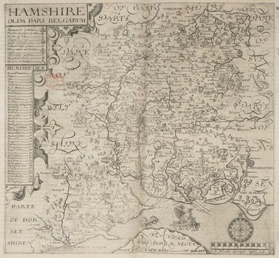 Hamshire, olim pars Belgarum. J. Norden descripsit. W. Hole sculp., aus Camdens 