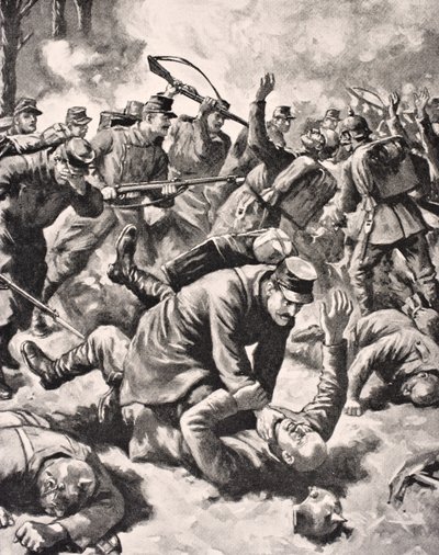 Nahkampf zwischen deutschen und westlichen Soldaten, aus 