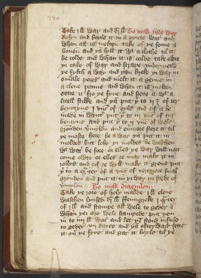 Medizinische und kulinarische Rezepte, ca. 1395 von English School
