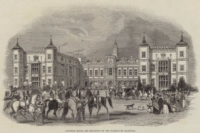 Hatfield House, die Residenz des Marquis von Salisbury (Stich) von English School