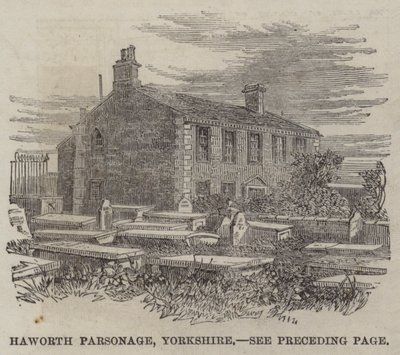 Haworth-Pfarrhaus, Yorkshire (Gravur) von English School