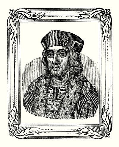 Heinrich VII wurde 1457 geboren, 1485 gekrönt und starb 1509 (Gravur) von English School