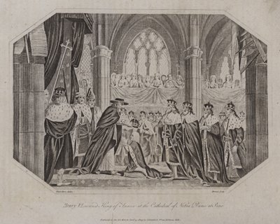 Heinrich VI. wird 1431 in der Kathedrale Notre Dame in Paris zum König von Frankreich gekrönt von English School