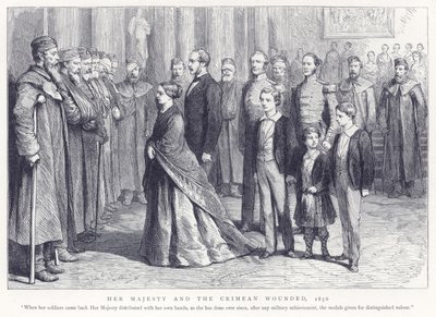 Ihre Majestät und die Krim-Verwundeten, 1856 von English School