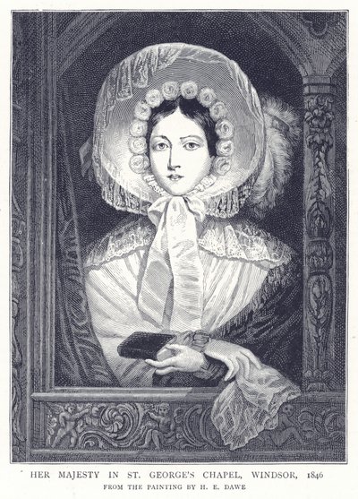 Ihre Majestät in der St. Georgs Kapelle, Windsor, 1846 von English School
