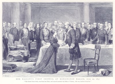 Der erste Rat Ihrer Majestät im Kensington-Palast, 20. Juni 1837 von English School